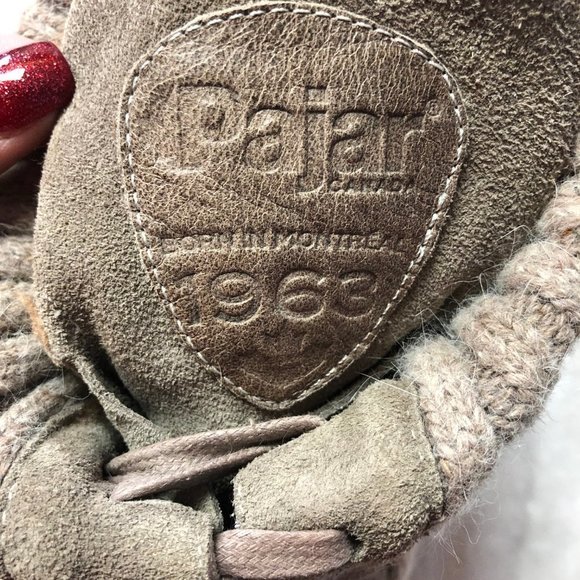 PAJAR Winter Fleece Lined Taupe Block Heel Fold Over Booties Size 8 - Picture 7 of 11